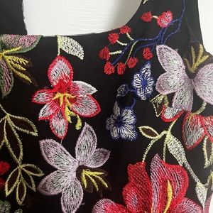Nicole Miller floral embroidered dress